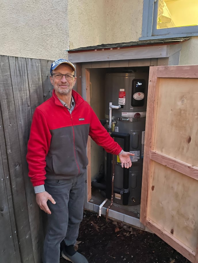 Cliff with HPWH in Shed Outside-2